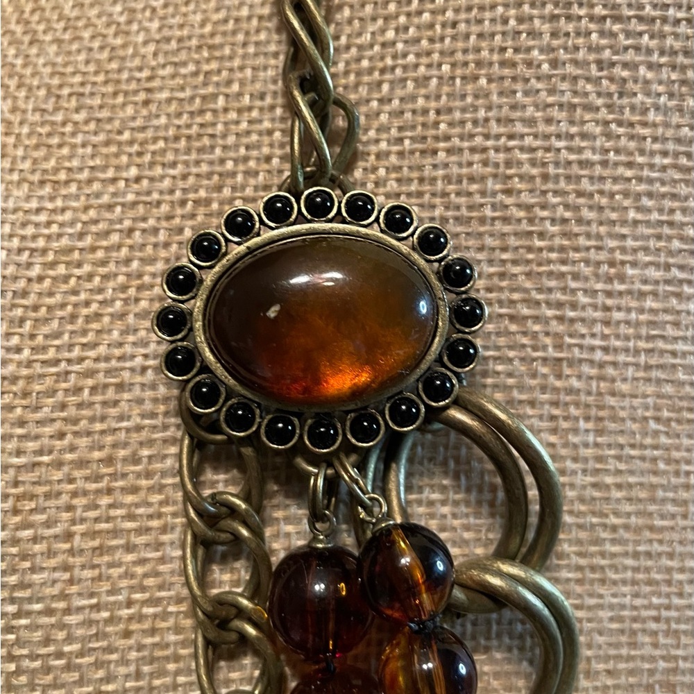 🍀Talbots Multi-Layered Gold and Brown Necklace - Picture 7 of 7